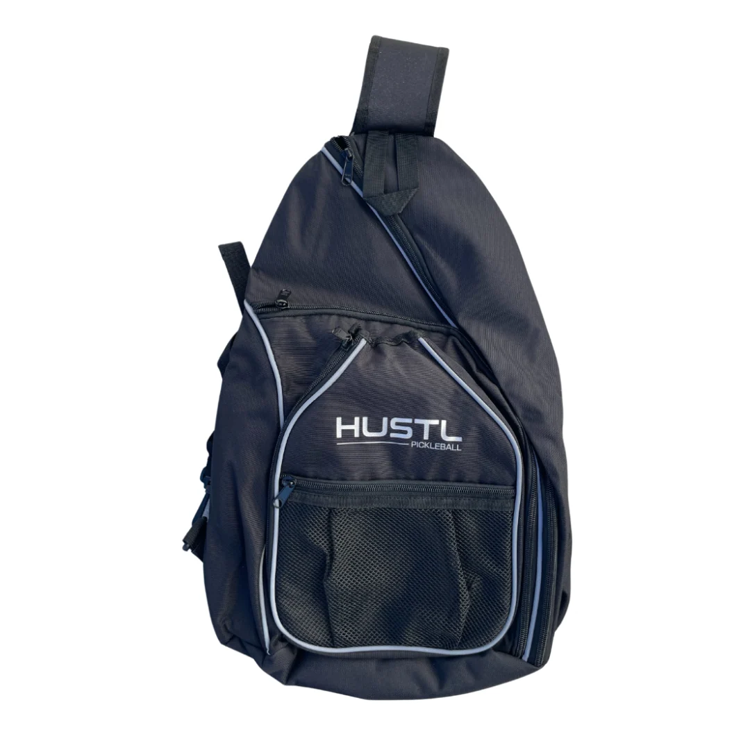 Black HUSTL sling pickleball bag