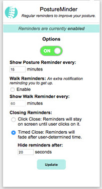 PostureMinder app