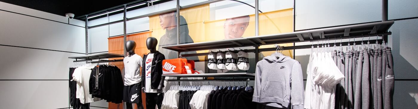 Nike Store showing clothes and socks