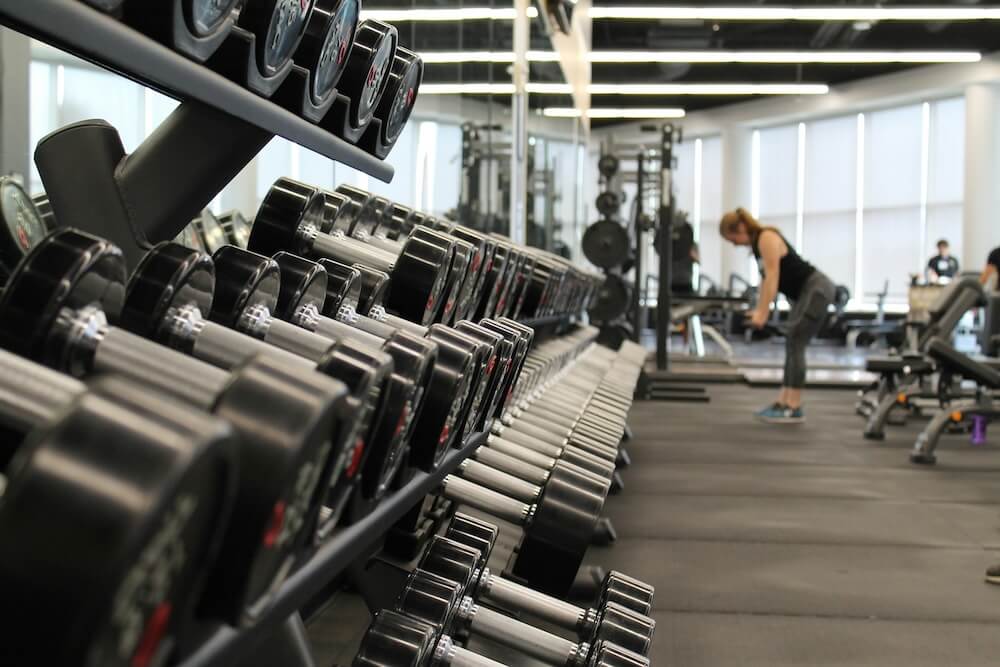 People training in a gym